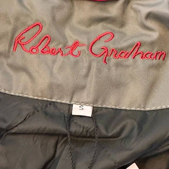 Robert Graham NWT size small mens quilted water repellent color is forest jacket